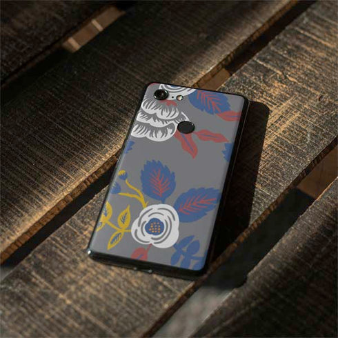 Autumn Grey Floral Google Pixel 3 Skin